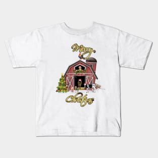 Christmas On The Farm Kids T-Shirt